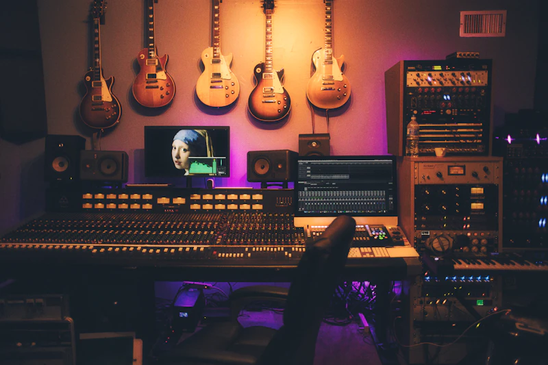Creator recording in a studio